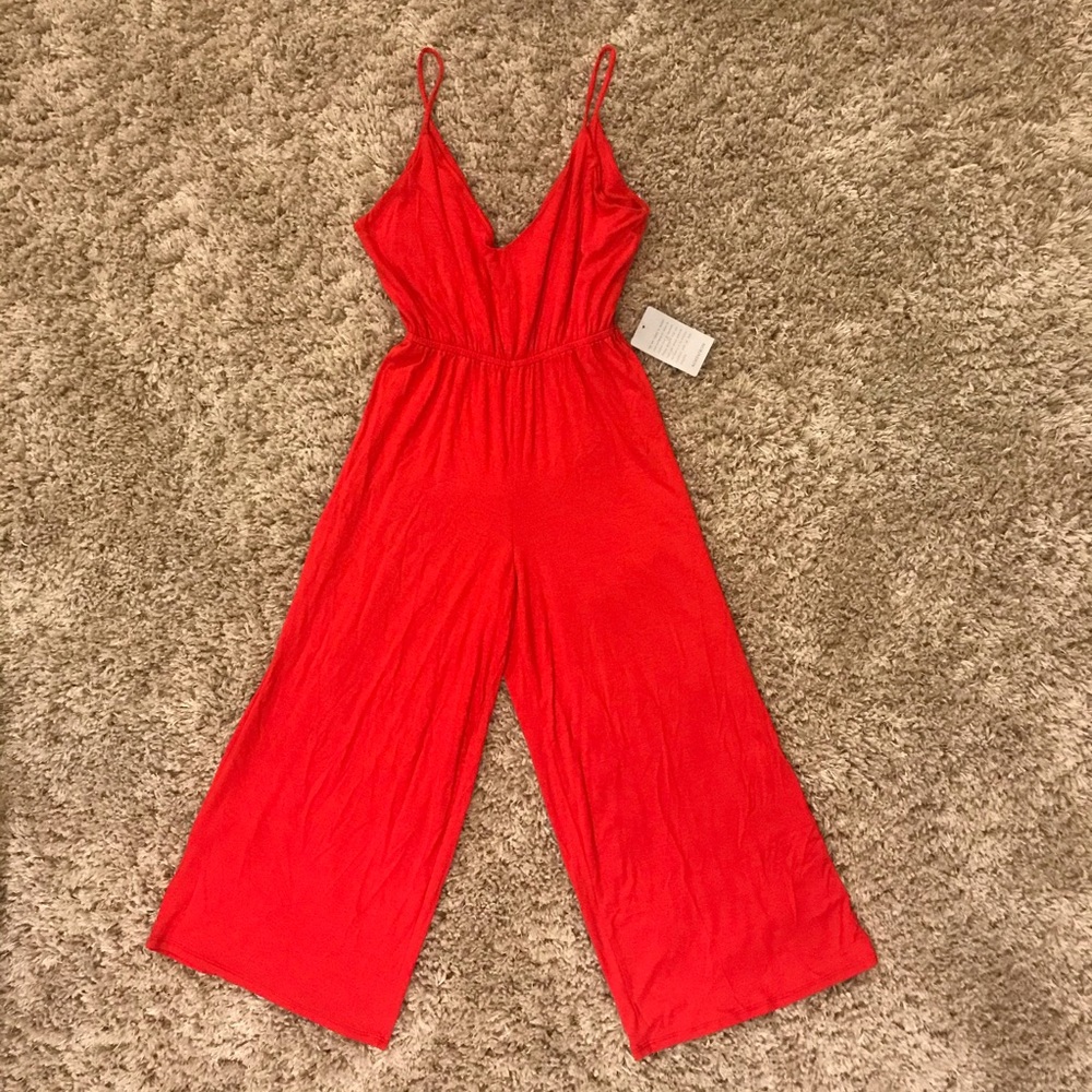NWT Red Spaghetti Strap V-neck Jumper